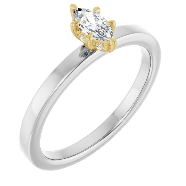 Claw-Prong Hidden Halo-Style Engagement Ring