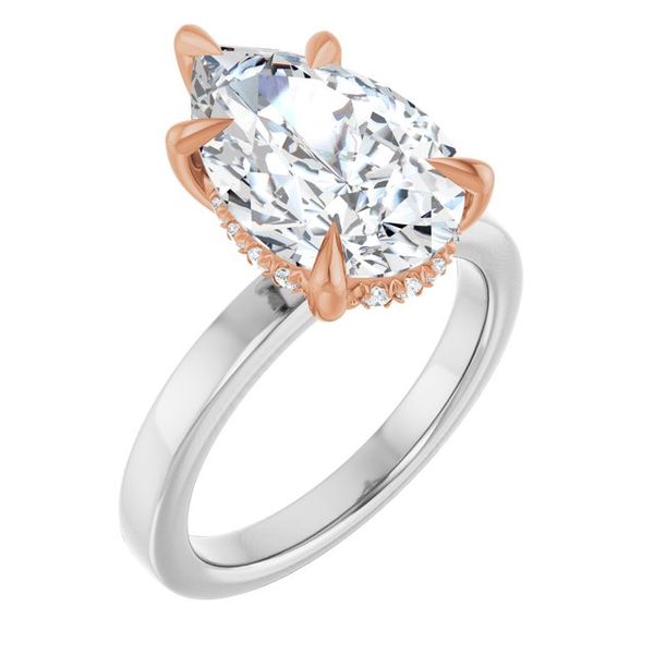 Claw-Prong Hidden Halo-Style Engagement Ring