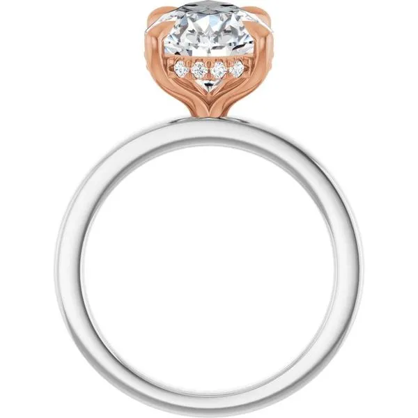 Claw-Prong Hidden Halo-Style Engagement Ring Image 2 Hudson Valley Goldsmith New Paltz, NY