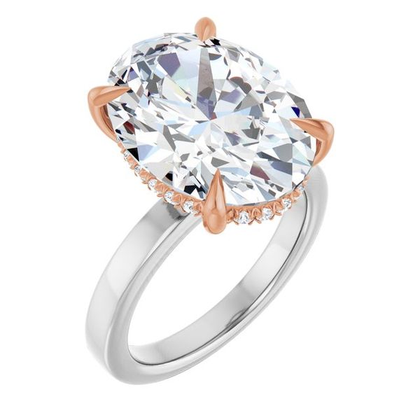 Claw-Prong Hidden Halo-Style Engagement Ring