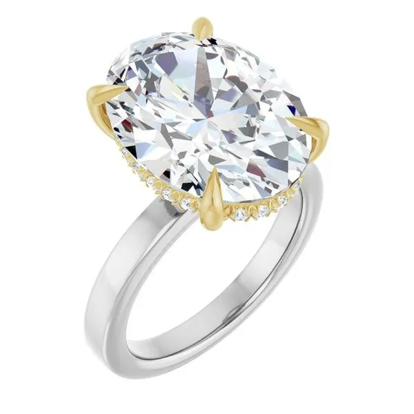 Claw-Prong Hidden Halo-Style Engagement Ring