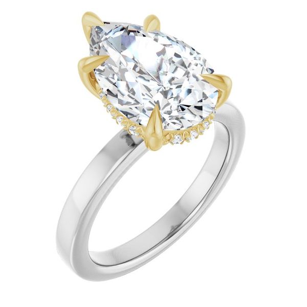 Claw-Prong Hidden Halo-Style Engagement Ring