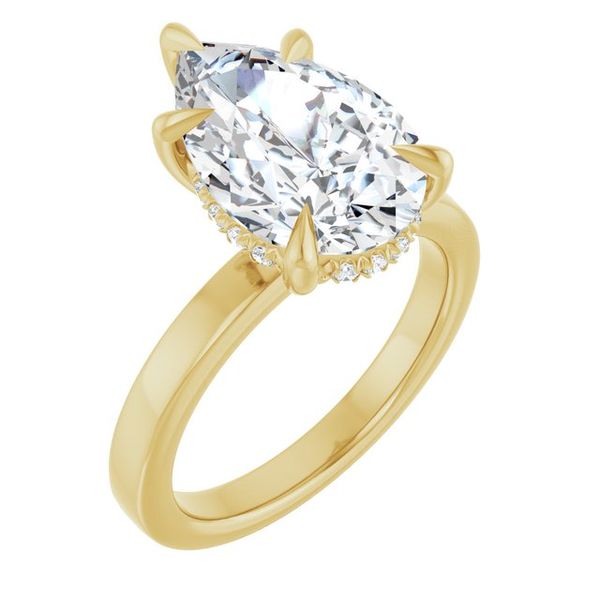 Claw-Prong Hidden Halo-Style Engagement Ring