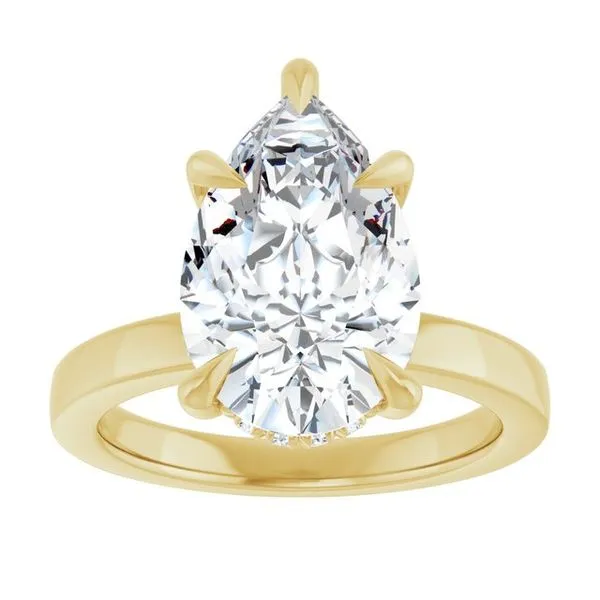 Claw-Prong Hidden Halo-Style Engagement Ring Image 3 Hudson Valley Goldsmith New Paltz, NY