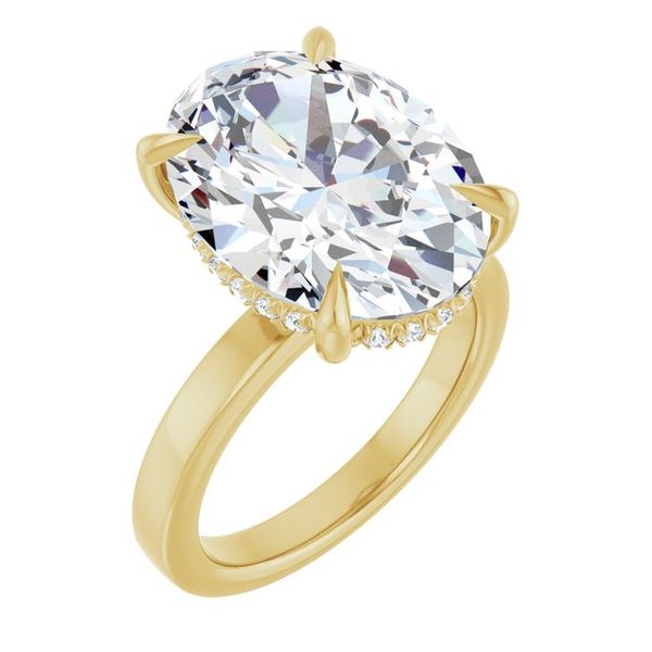 Claw-Prong Hidden Halo-Style Engagement Ring