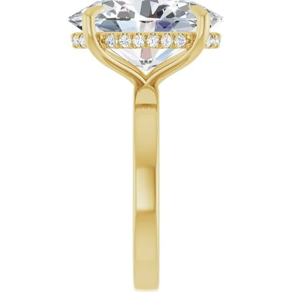 Claw-Prong Hidden Halo-Style Engagement Ring Image 4 Hudson Valley Goldsmith New Paltz, NY