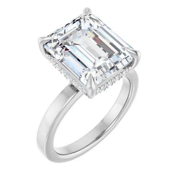 Claw-Prong Hidden Halo-Style Engagement Ring Arezzo Jewelers Elmwood Park, IL