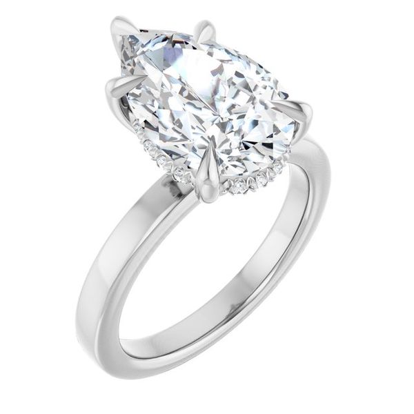 Claw-Prong Hidden Halo-Style Engagement Ring