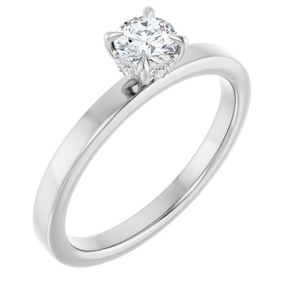 Claw-Prong Hidden Halo-Style Engagement Ring