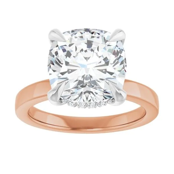 Claw-Prong Hidden Halo-Style Engagement Ring Image 3 Don's Jewelry & Design Washington, IA