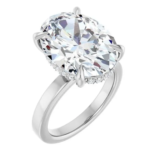 Claw-Prong Hidden Halo-Style Engagement Ring