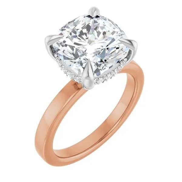 Claw-Prong Hidden Halo-Style Engagement Ring Hudson Valley Goldsmith New Paltz, NY