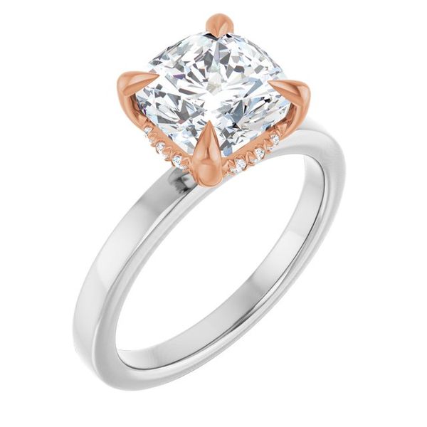 Claw-Prong Hidden Halo-Style Engagement Ring