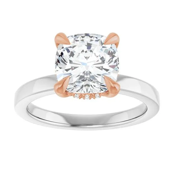 Claw-Prong Hidden Halo-Style Engagement Ring Image 3 J. West Jewelers Round Rock, TX