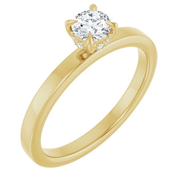 Claw-Prong Hidden Halo-Style Engagement Ring