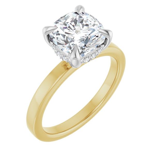 Claw-Prong Hidden Halo-Style Engagement Ring