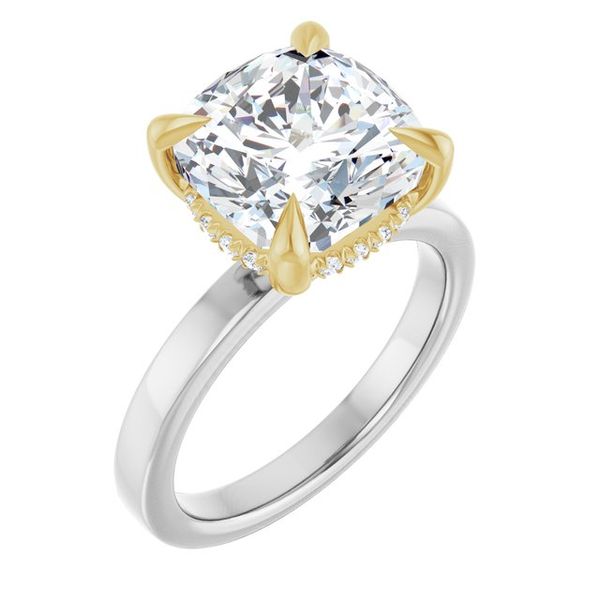 Claw-Prong Hidden Halo-Style Engagement Ring