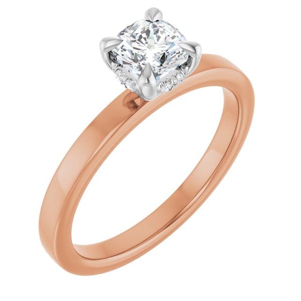 Claw-Prong Hidden Halo-Style Engagement Ring