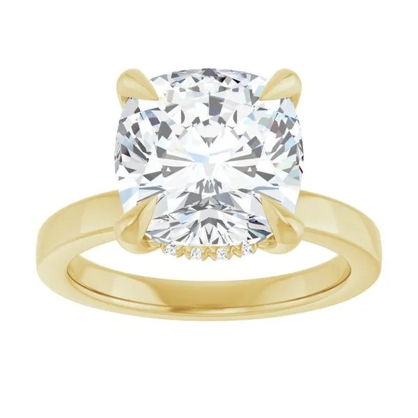 Claw-Prong Hidden Halo-Style Engagement Ring Image 3 Hudson Valley Goldsmith New Paltz, NY