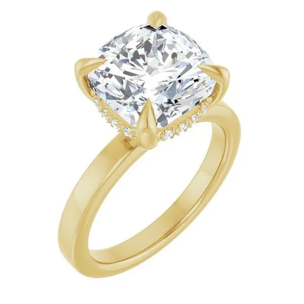 Claw-Prong Hidden Halo-Style Engagement Ring