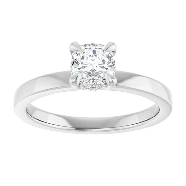 Claw-Prong Hidden Halo-Style Engagement Ring Image 3 Hudson Valley Goldsmith New Paltz, NY