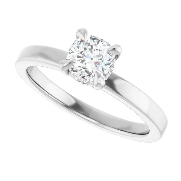 Claw-Prong Hidden Halo-Style Engagement Ring Image 5 Northwood Jewelers Northwood, OH