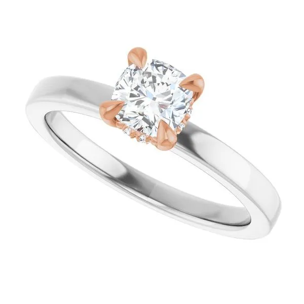 Claw-Prong Hidden Halo-Style Engagement Ring Image 5 J. West Jewelers Round Rock, TX