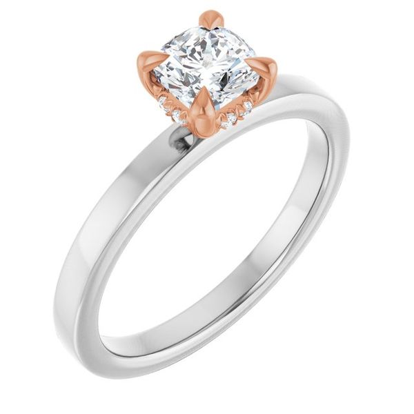 Claw-Prong Hidden Halo-Style Engagement Ring