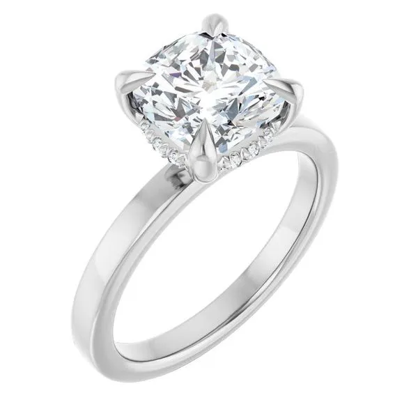 Claw-Prong Hidden Halo-Style Engagement Ring J. Thomas Jewelers Rochester Hills, MI