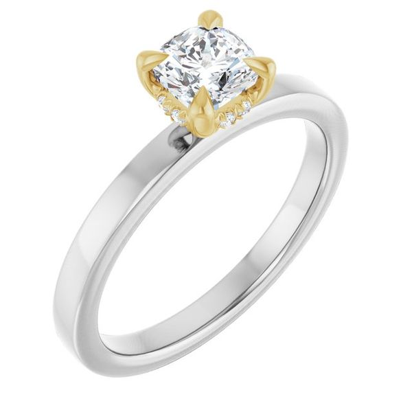 Claw-Prong Hidden Halo-Style Engagement Ring