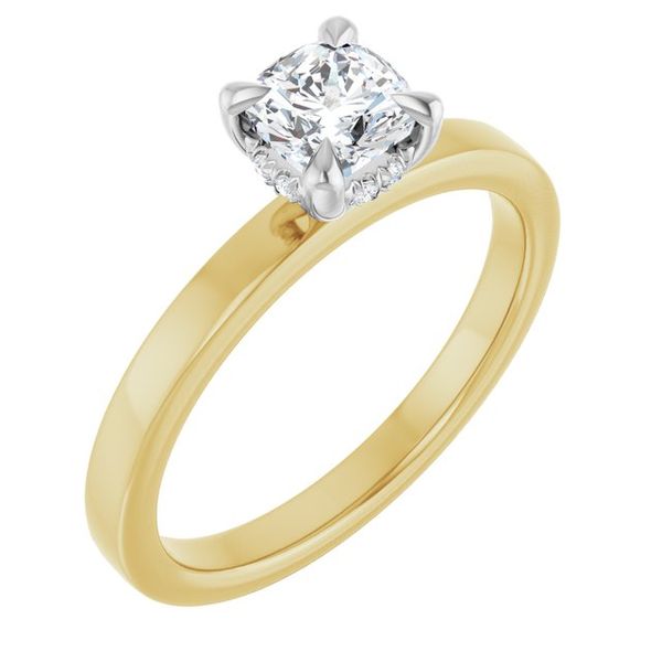 Claw-Prong Hidden Halo-Style Engagement Ring