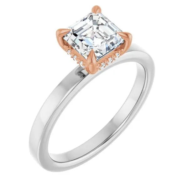 Claw-Prong Hidden Halo-Style Engagement Ring JF Jones Jewelers Rochester, NY