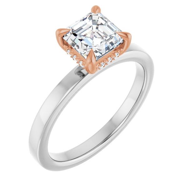 Claw-Prong Hidden Halo-Style Engagement Ring