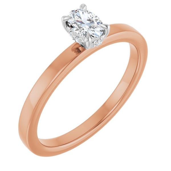 Claw-Prong Hidden Halo-Style Engagement Ring