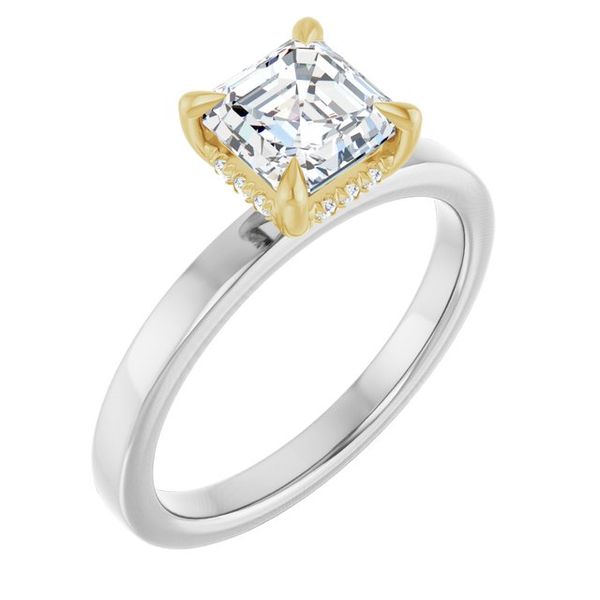 Claw-Prong Hidden Halo-Style Engagement Ring
