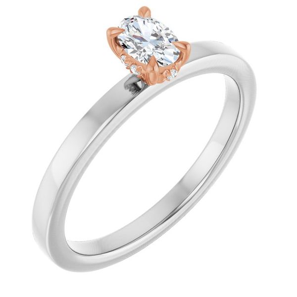 Claw-Prong Hidden Halo-Style Engagement Ring