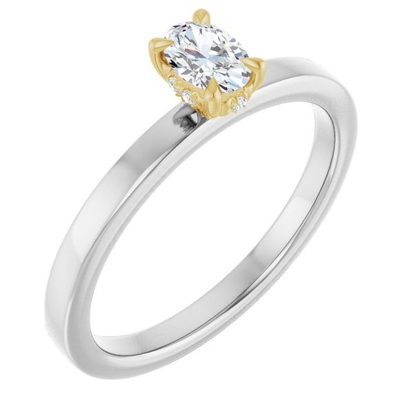 Claw-Prong Hidden Halo-Style Engagement Ring
