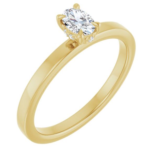 Claw-Prong Hidden Halo-Style Engagement Ring
