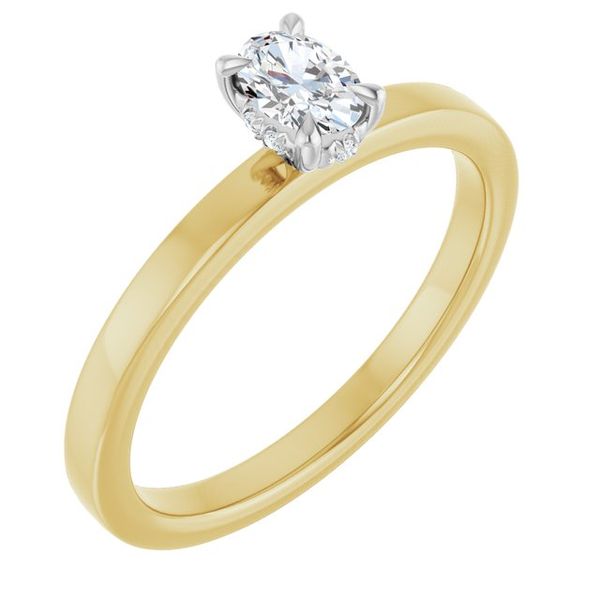 Claw-Prong Hidden Halo-Style Engagement Ring