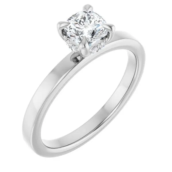 Claw-Prong Hidden Halo-Style Engagement Ring