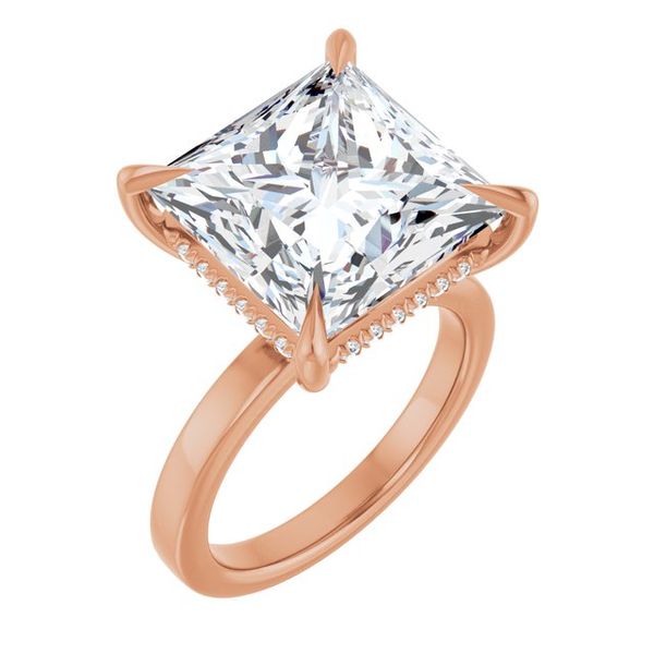 Claw-Prong Hidden Halo-Style Engagement Ring
