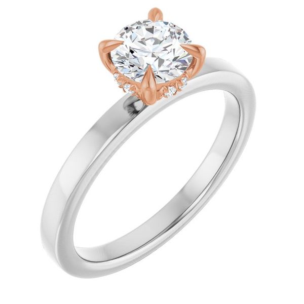 Claw-Prong Hidden Halo-Style Engagement Ring