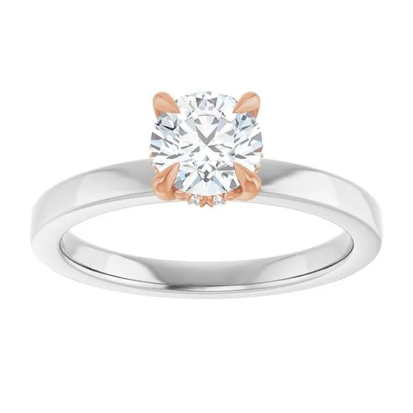 Claw-Prong Hidden Halo-Style Engagement Ring Image 3 Don's Jewelry & Design Washington, IA