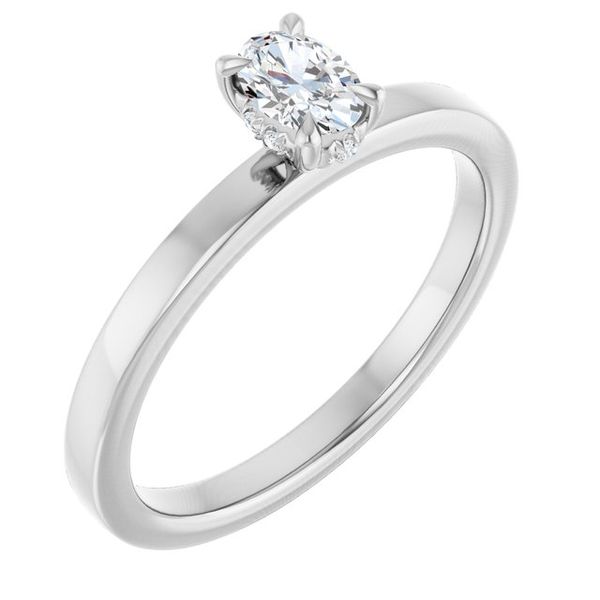 Claw-Prong Hidden Halo-Style Engagement Ring