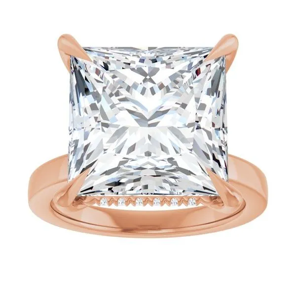 Claw-Prong Hidden Halo-Style Engagement Ring Image 3 Collard Jewelers League City, TX