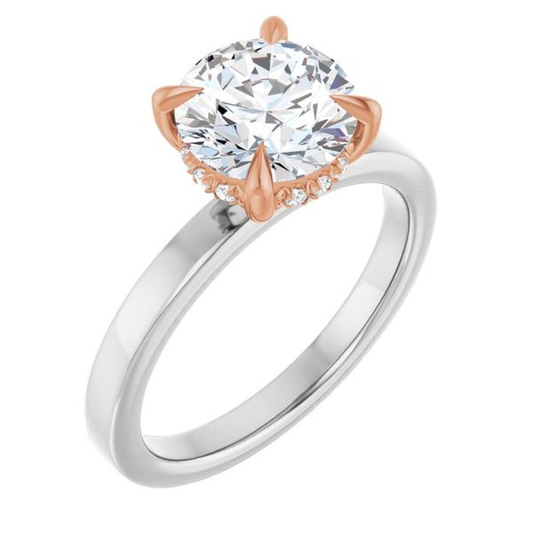 Claw-Prong Hidden Halo-Style Engagement Ring