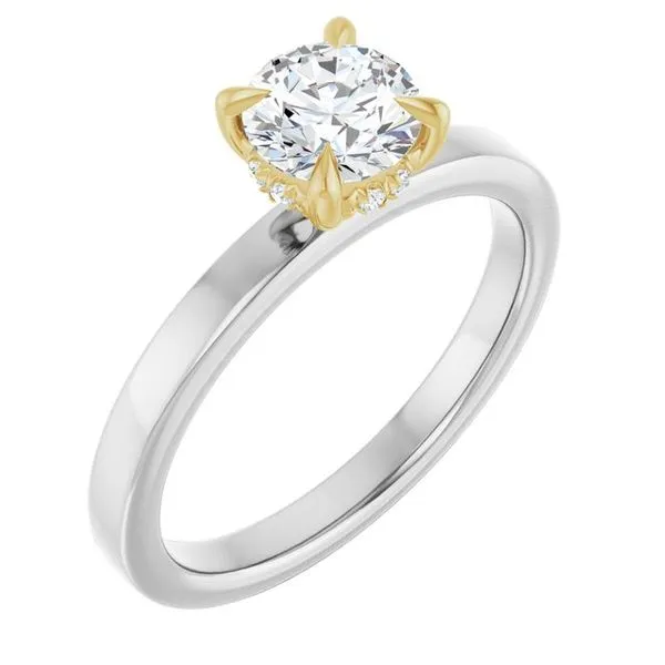 Claw-Prong Hidden Halo-Style Engagement Ring