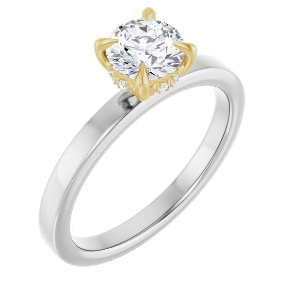 Claw-Prong Hidden Halo-Style Engagement Ring