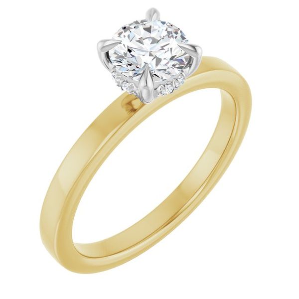 Claw-Prong Hidden Halo-Style Engagement Ring