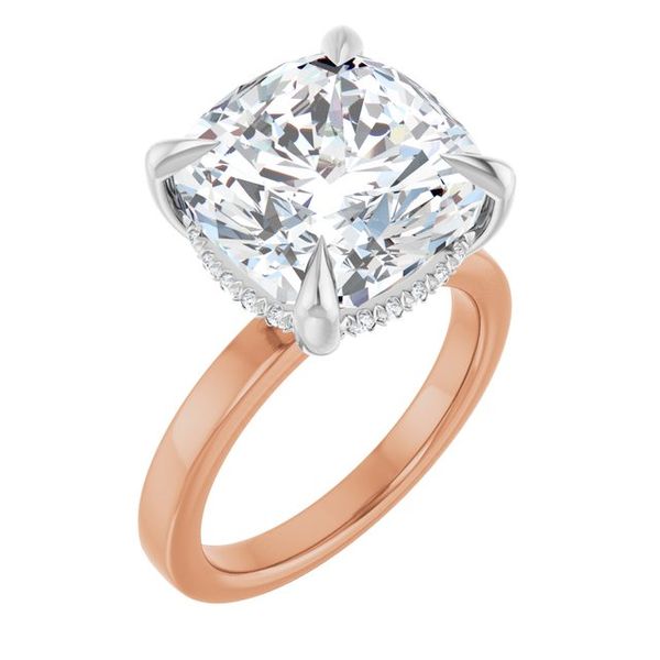 Claw-Prong Hidden Halo-Style Engagement Ring